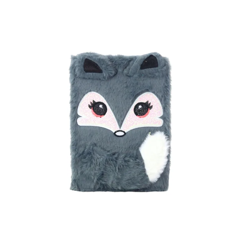 Pliušinė užrašų knygelė A5 Fox Grey, 80 lapų linijomis · 3