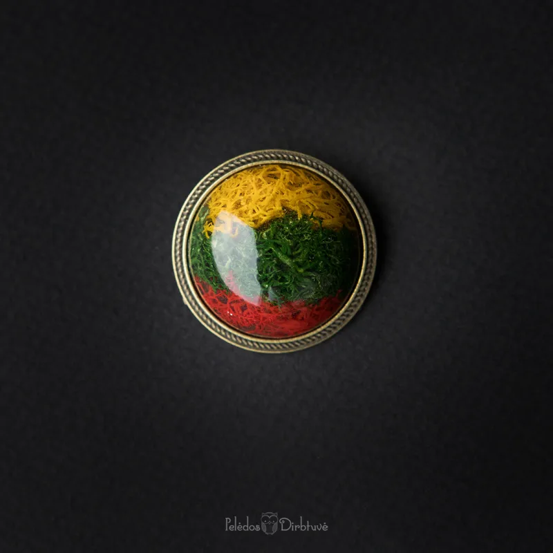 Sagė „Mūsų Trispalvė“ (37mm) (Žalvario spalvos rėmelis)
