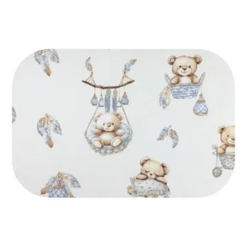 Sauskelnės - 30268 - FLANNEL PRINT - EGA - BEARS in BASKET - ECRU - dydis 70x80 cm