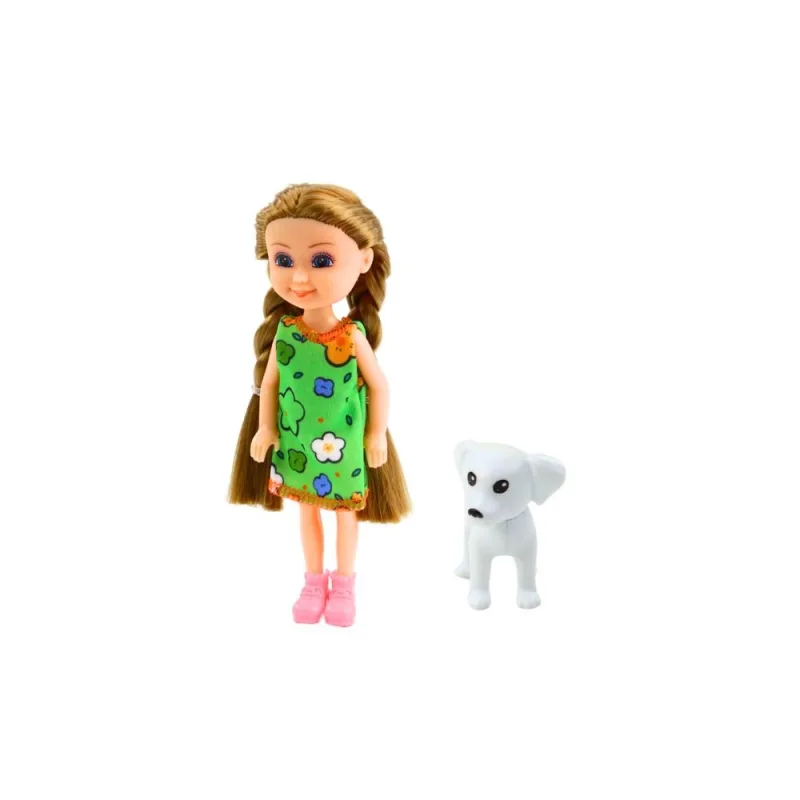 Mini lėlių rinkinys su suknele ir šunimi 14,5 cm Mišinys · 3