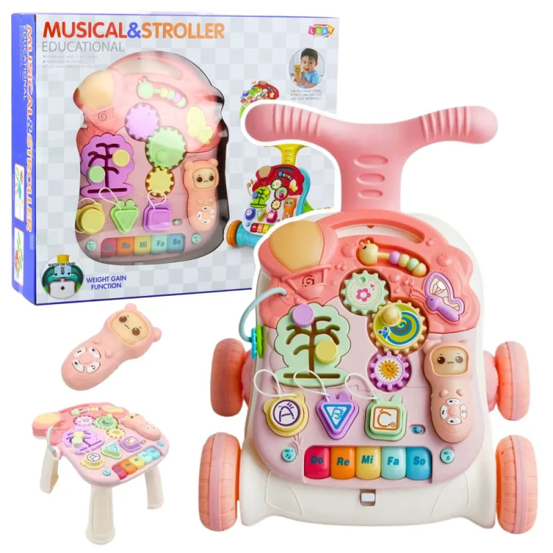 Edukacinis stumdukas 5-in-1, interaktyvus skydelis, stalelis, rožinis · 1