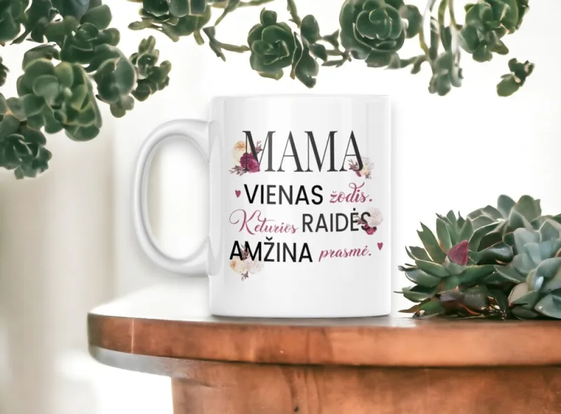 Standartinis puodelis „Mama, vienas žodis“