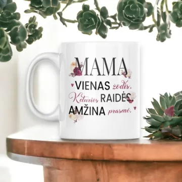Standartinis puodelis „Mama, vienas žodis“