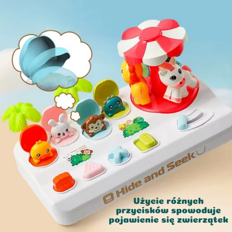 Interaktyvus žaislas WOOPIE BABY Pop-Up Animals karuselė · 2