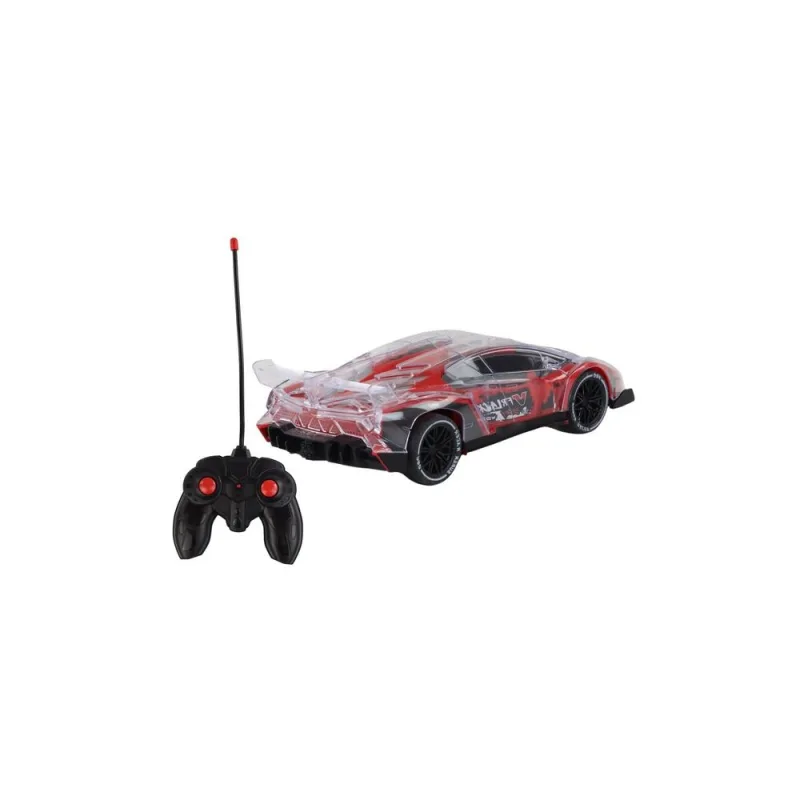 Nuotoliniu būdu valdomas 1:16 mastelio RC sportinis automobilis su raudonais žibintais · 3