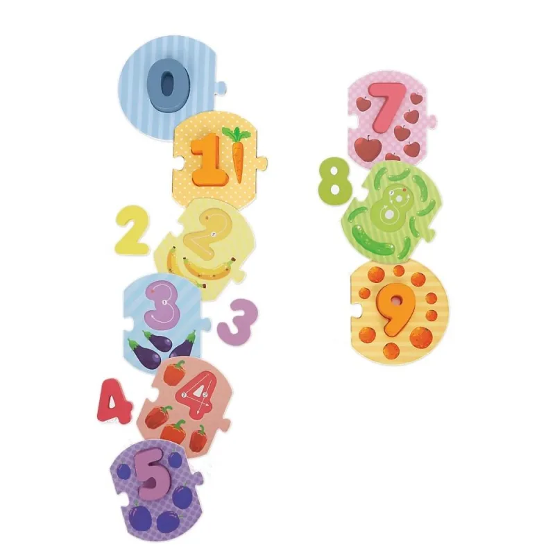 Medinė kartoninė dėlionė su skaičiais, 20 vnt · 2