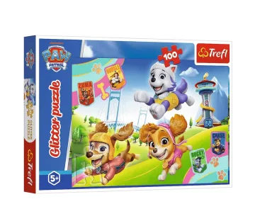 Dėlionė – 100 „Glitter“ – „Psi Patrol“ – Blizgantys šuneliai – „Trefl“ 14835