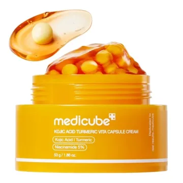 Kojic Acid Turmeric Vita Capsule Cream – šviesinantis veido kremas, 50 ml.