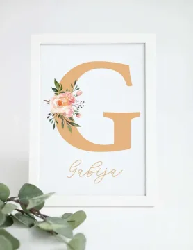 Personalizuotas plakatas vaiko kambariui „Boho gėlės“