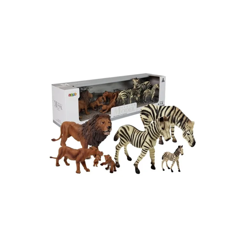 Figūrėlių rinkinys Afrikos laukiniai gyvūnai Liūtų šeima Zebrai · 1