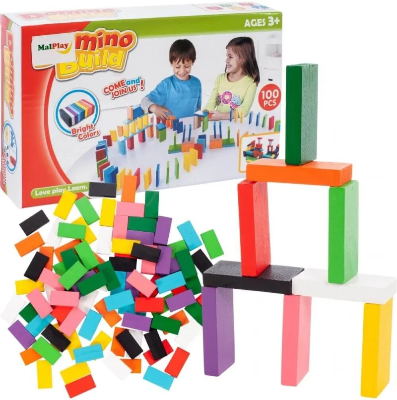 Medinės domino kaladėlės 100 vnt. - Dėlionė