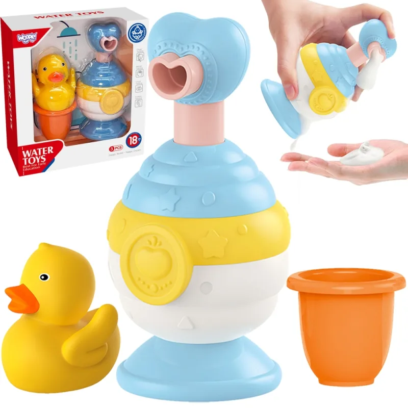 Vonios žaislų puodelis WOOPIE BABY + antis + muilo dozatorius · 1