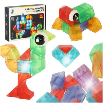 Magnetinis konstruktorius šviečiančios 3D figūros 32el.