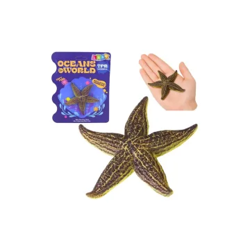 Guminė jūrų žvaigždė, elastinga, realistiška jūrų gyvūno figūrėlė, 9,5 cm