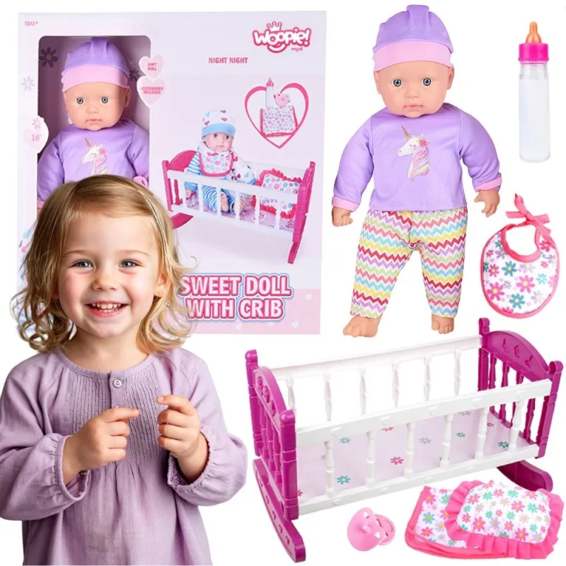 Lėlė kūdikis WOOPIE ROYAL XL su lopšiu ir maitinimo rinkiniu · 1