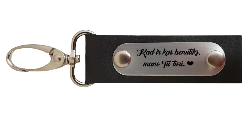 Odinis raktų pakabukas „Kad ir kas benutiks...“