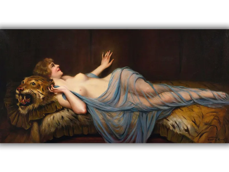 Reprodukcija „Moteris su tigru“, Francois Martin Kavel
