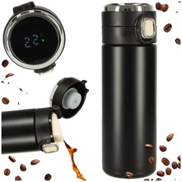 Termo puodelis su kandikliu LED termosas 420ml juodas