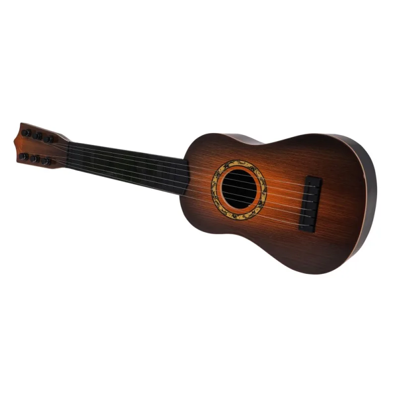 Klasikinė gitara vaikams nuo 3 metų, tamsiai rudos spalvos, žaislinis instrumentas + 6 metalinės stygos · 3