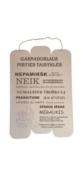 Graviruota, pakabinama lentelė „Gaspadoriaus pirties taisyklės“