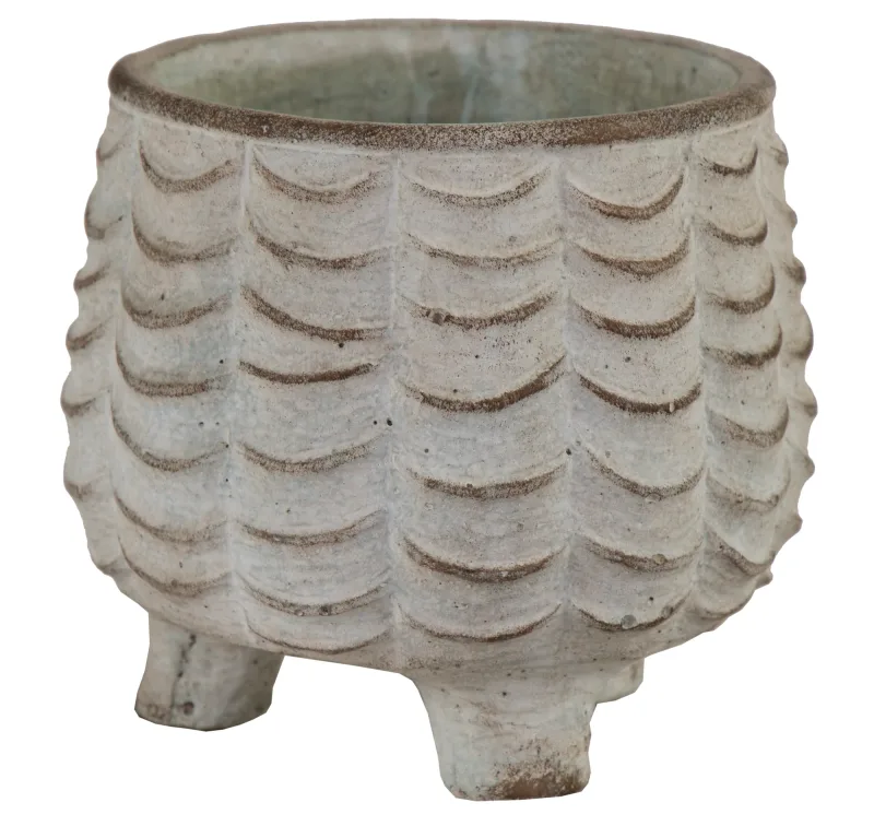 Šviesiai pilkas vazonas — D14.5H14 cm