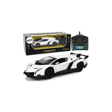 R/C sportinis automobilis 1:24 „Lamborghini Veneno“, baltas, 2,4 G, su žibintais