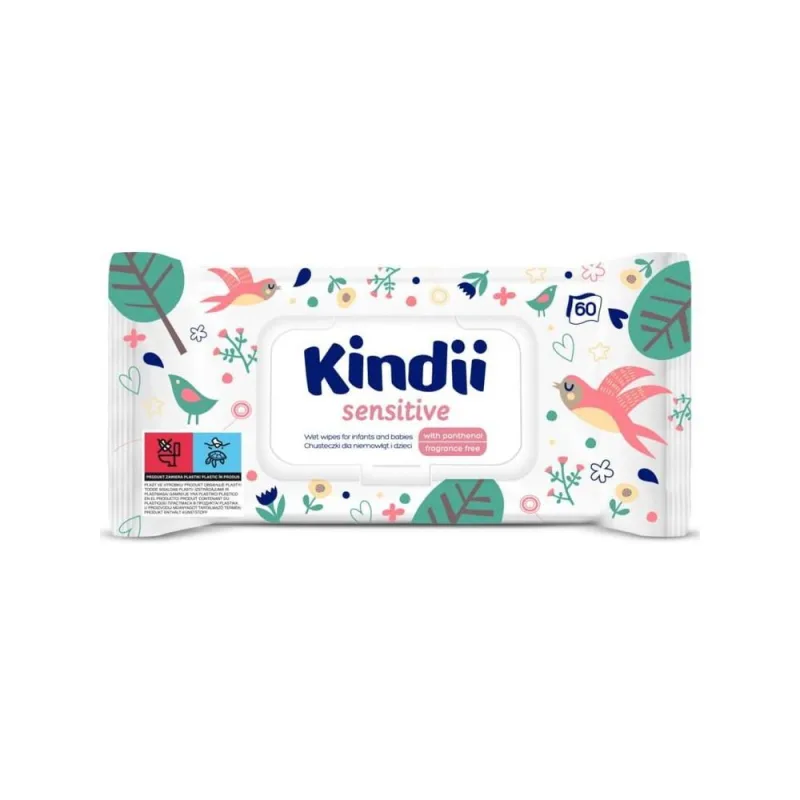 Drėgnos servetėlės Kindii Sensitive Cleanic 60 vnt 59378 · 1