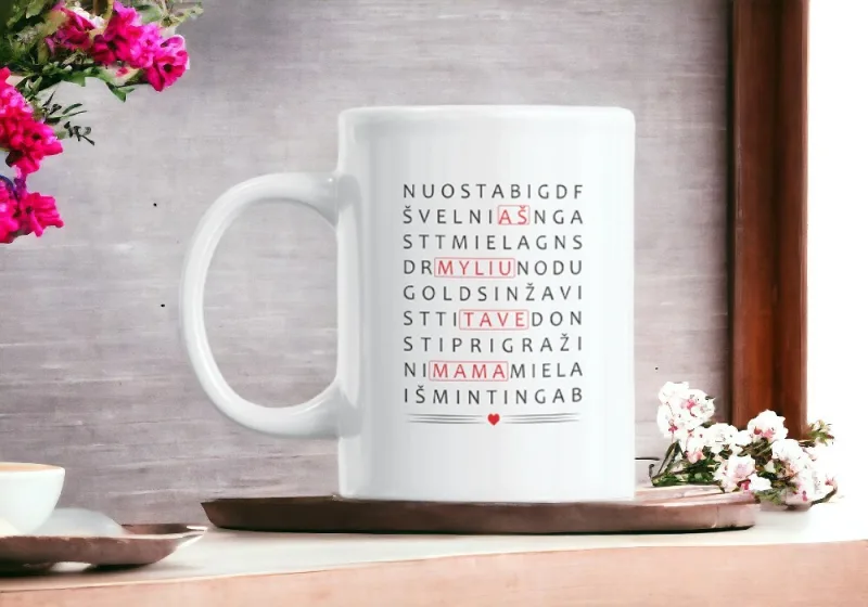 Standartinis puodelis „Aš myliu tave mama“