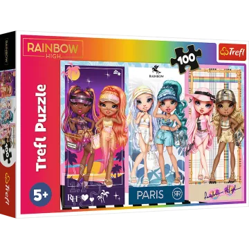 Dėlionė - 100 - Vaivorykštės lėlės - MGA Rainbow high Trefl 16444