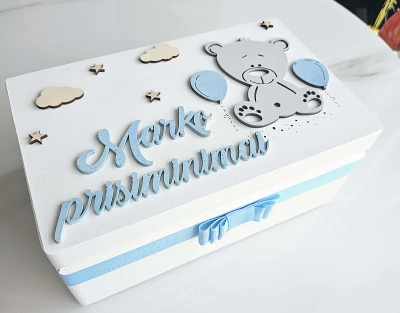 Krikšto dėžutė „Melsvas meškinas“