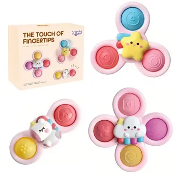 Sensorinis žaislas su keičiamais elementais WOOPIE BABY Space Spinner Pop-it, 3 vnt, rožinis