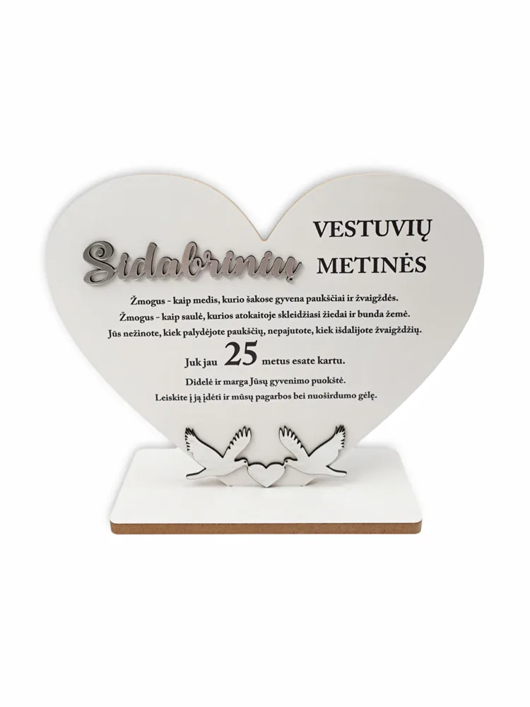 Pastatoma širdis „Sidabrinių vestuvių metinės“