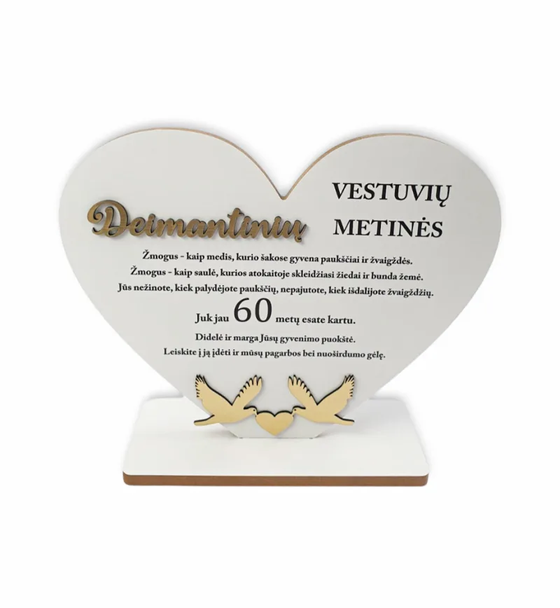 Pastatoma širdis „Deimantinių vestuvių metinės“