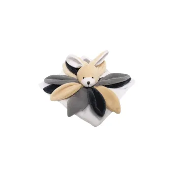 Žaislinė antklodė - 94291 - MILUŚ - BUNNY su širdelės formos nosimi - pilka - dydis 25 cm