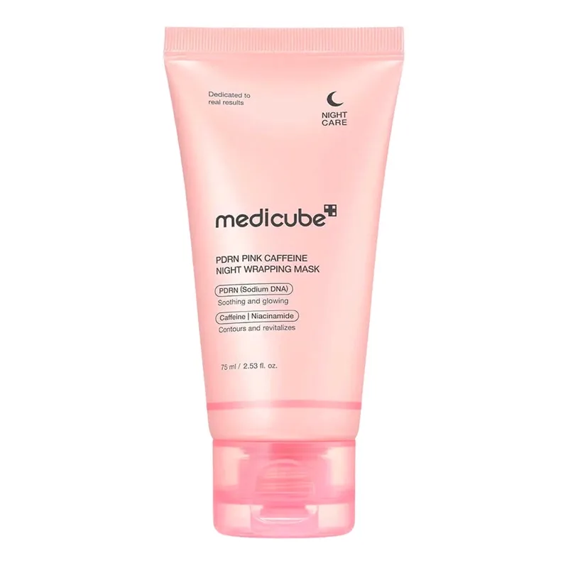 PDRN Pink Caffeine Night Wrapping Mask – naktinė nulupama kaukė su PDRN ir kofeinu, 75 ml. · 1
