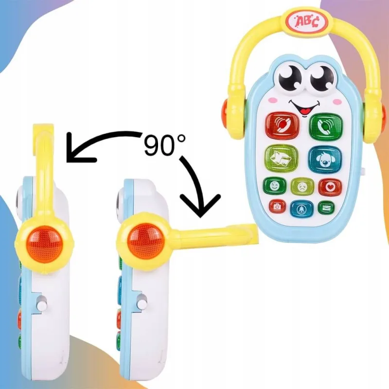 Žaislinis interaktyvus telefonas kūdikiams su rankena · 2