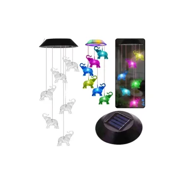 Saulės sodo žibintai LED varpeliai Drambliai Spalvoti 70cm