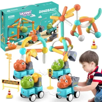 Magnetinis konstruktorius WOOPIE Dinozaurai, 84 el.