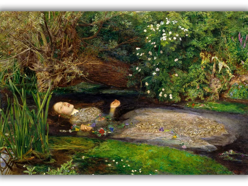 Reprodukcija „Ofelija“, John Everett Millais, (1852)