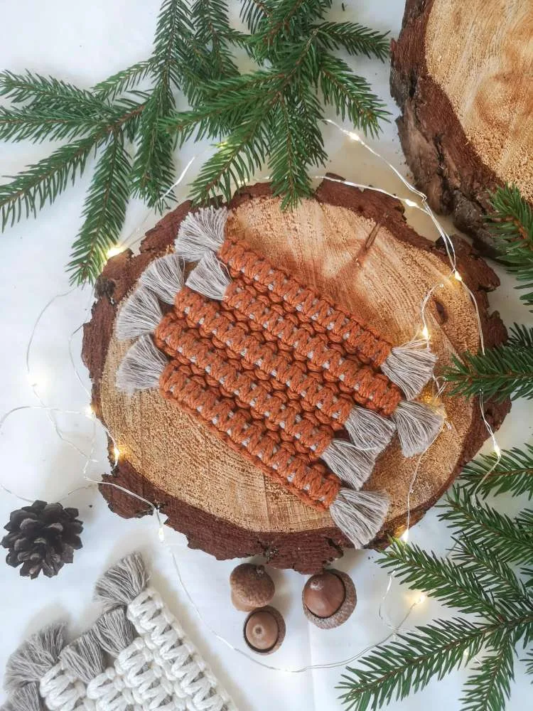 Lininiai padėkliukai. Cinamono spalvos (2 vnt.)