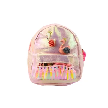 Vaikiška kuprinė Swans Lace Embellishments Pink 22cm 2.8L