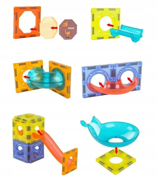 Magnetinis konstruktorius spalvoti blokeliai, 75 vnt · 2
