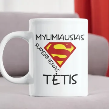 Standartinis puodelis „Mylimiausias supermenas tėtis“