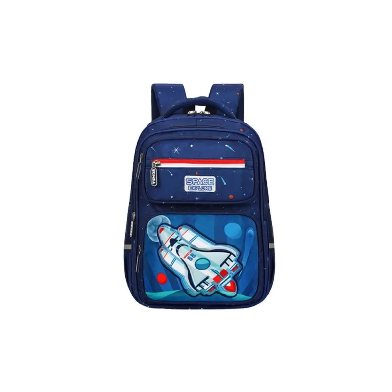 Vaikiška mokyklinė kuprinė su dirželiu Navy Blue Space Rocket 20L 41cm · 1