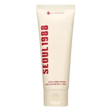 K-SECRET Seoul 1988 Cream: Snail Mucin 93% + Rice – veido kremas su mucinu