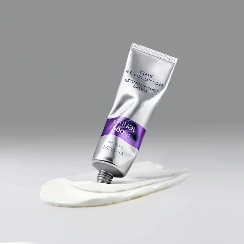 MISSHA Time Revolution Retinol 500 Shot Cream – veido kremas su retinoliu, 60 ml. · 2