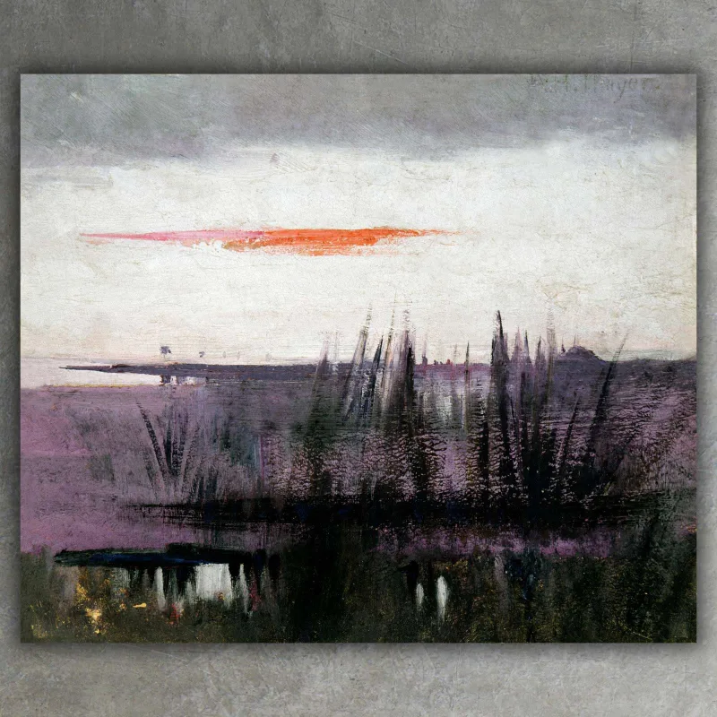 Reprodukcija „Baltųjų flamingų nuspalvintas dangus“, Abbott Handerson Thayer