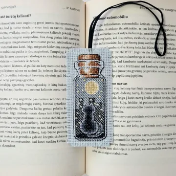 Kelioninis knygos skirtukas „Naktis buteliuke"
