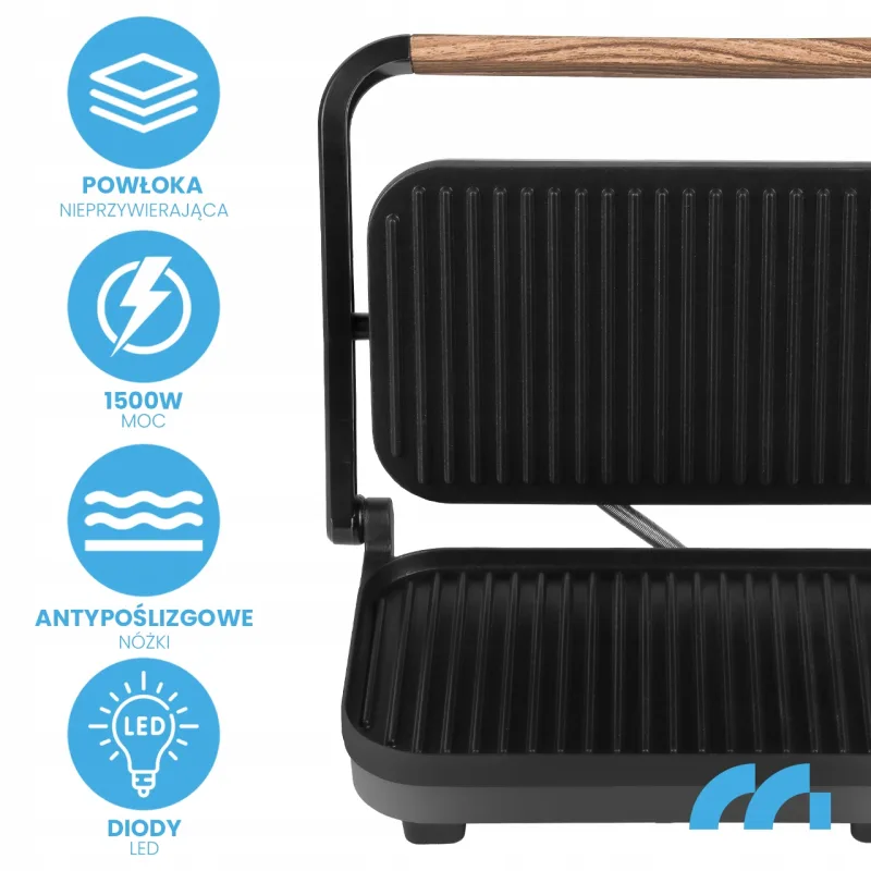 Sumuštinių kepimo grilis, elektrinis sulankstomas skrudintuvas, 1500 W · 2