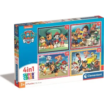 Dėlionių rinkinys Clementoni 21513 4-in-1 Super Kolor Psi Patrol